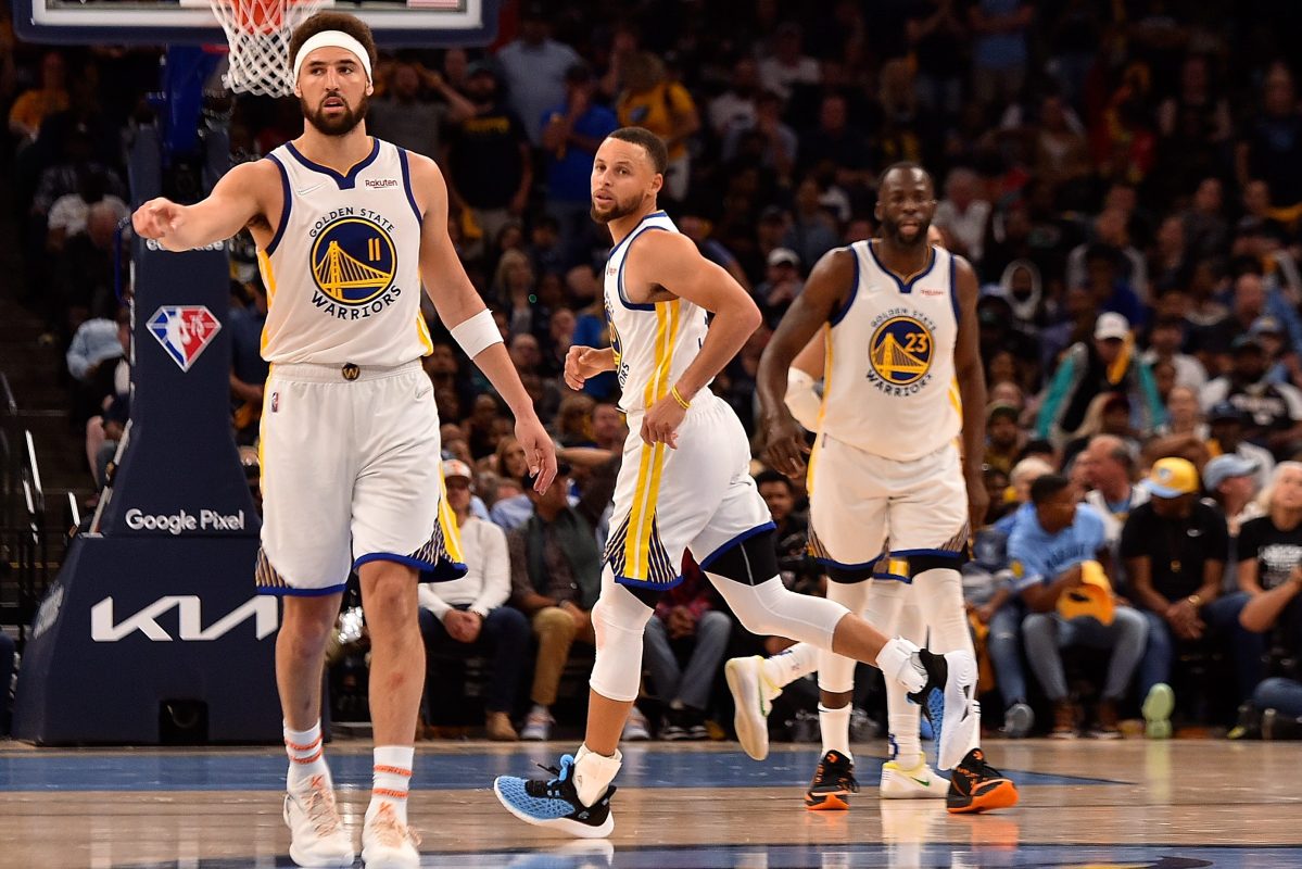 The Warriors Big Three on the floor against the Memphis Grizzlies
