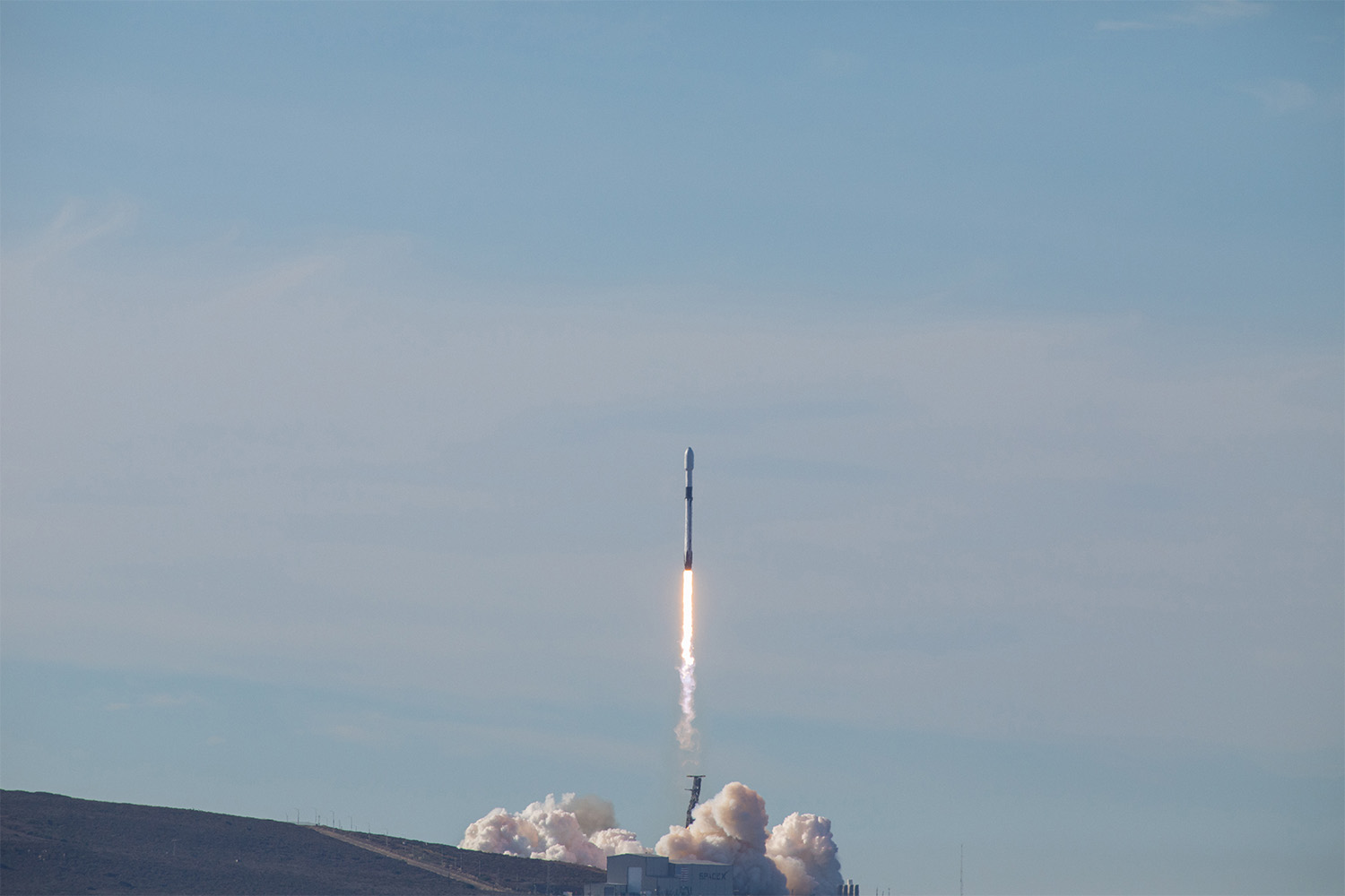The SpaceX Falcon 9 rocket carrying the Sentinel-6 Michael Freilich spacecraft lifts off from Space Launch Complex 4 at Vandenberg Air Force Base in California, Nov. 21, 2020