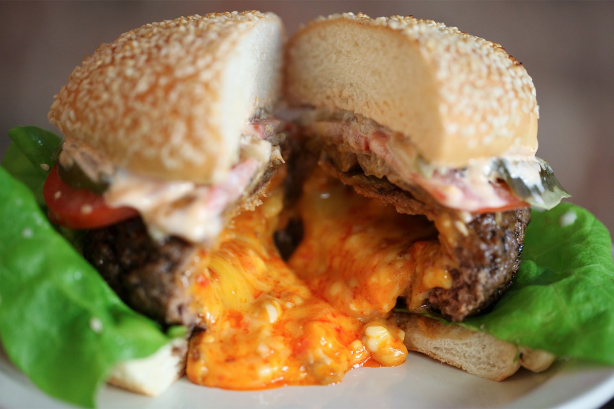 The Juicy Lucy cheeseburger