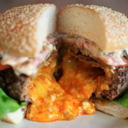 The Juicy Lucy cheeseburger