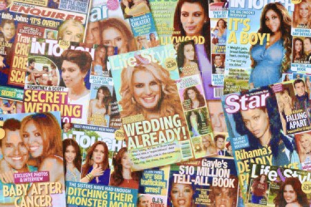 Stack of magazine covers