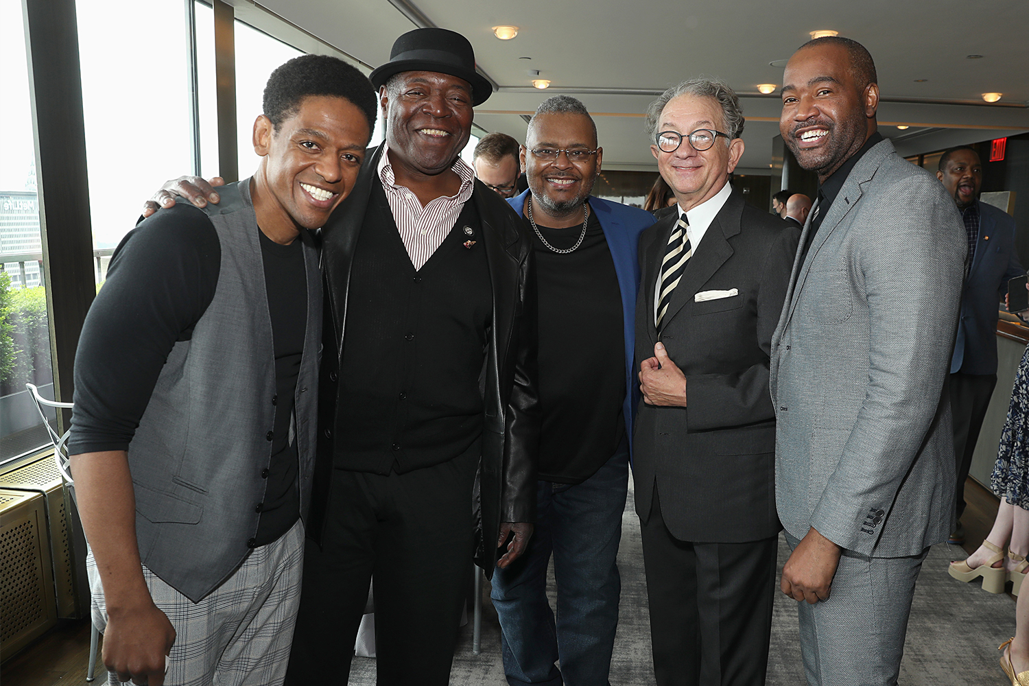 Jared Grimes, Chuck Cooper, Ron Simons, William Ivey Long and Emilio Sosa at the 75th Tony Awards Nominees’ Luncheon at the Rainbow Room.