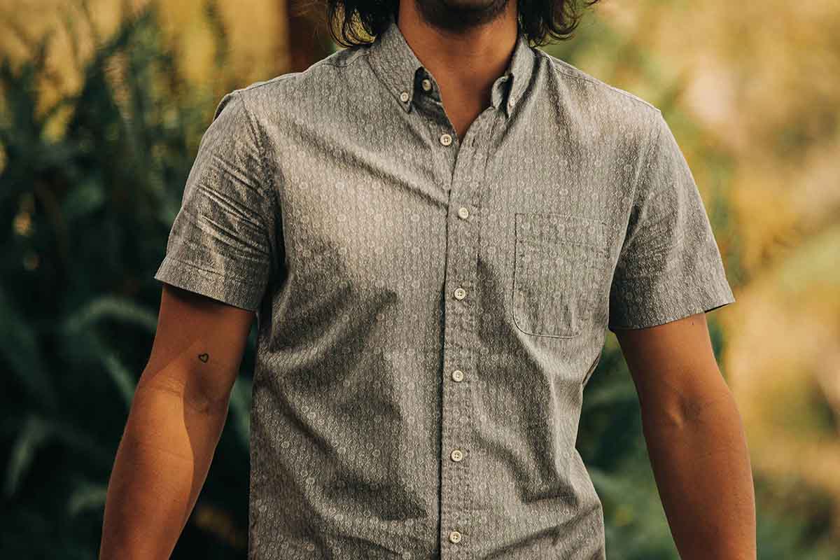 taylor stitch The Short Sleeve Jack in Ash Floral