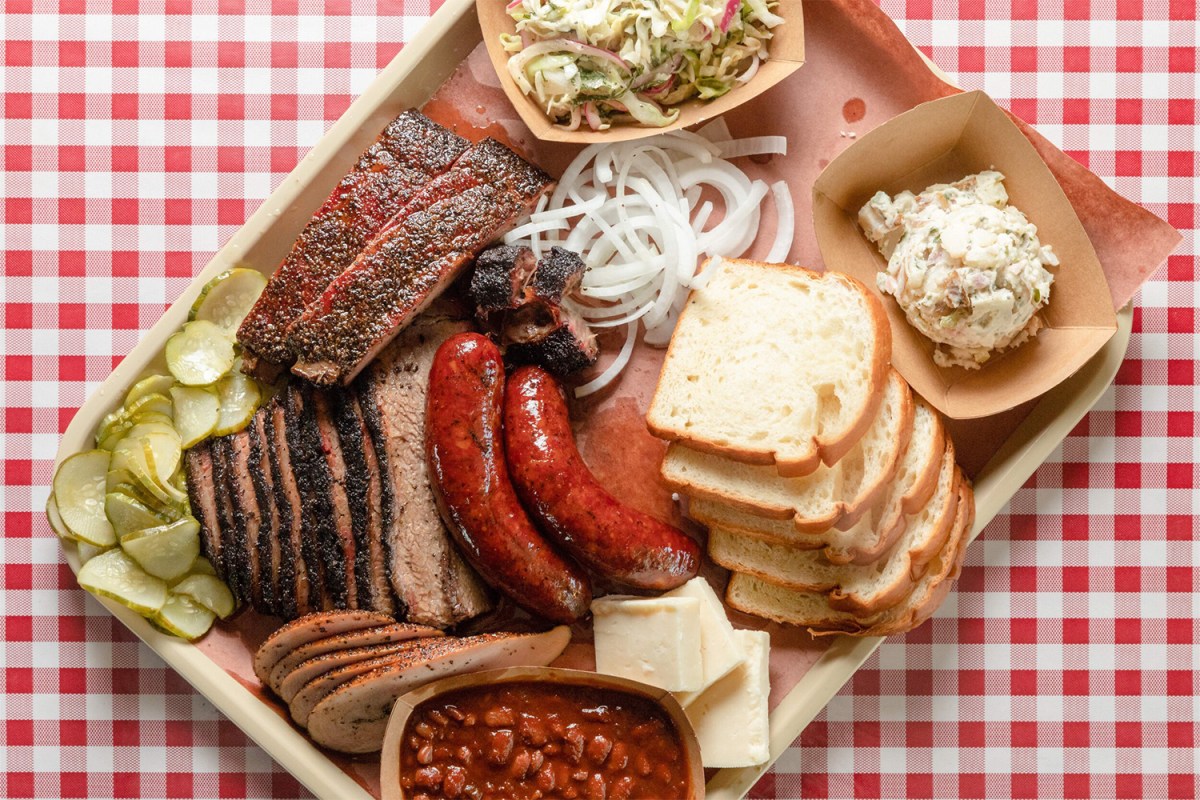 A spread from Goldee’s Barbecue, which is holding classes for pro and home BBQ cooks alike