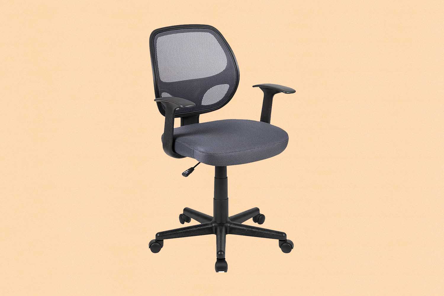 Flash Furniture Flash Fundamentals Mid-Back Gray Mesh Swivel Ergonomic Task Office Chair with Arms