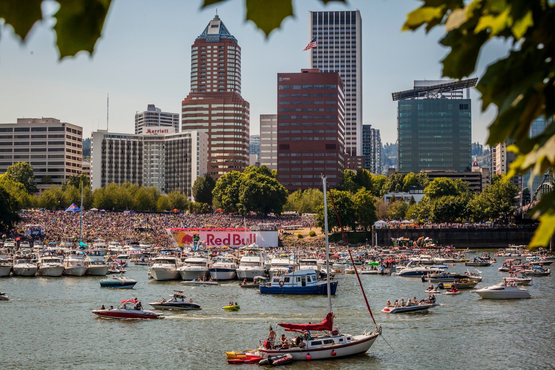 Spectators raced to claim a spot to watch the action in 2015 at the race in Portland.