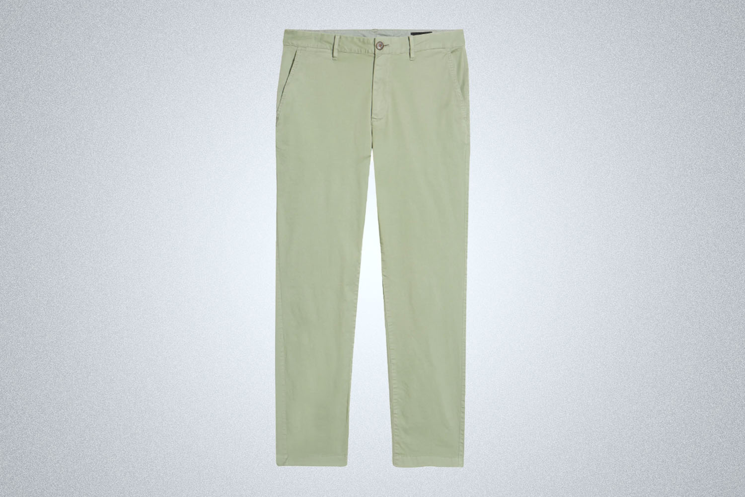 a pair of light green chinos from Bonobos on a grey background