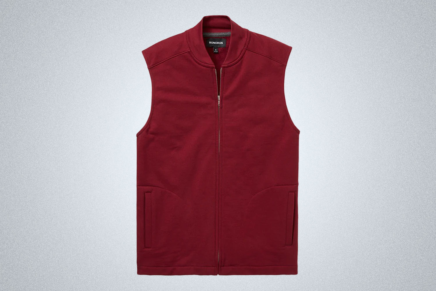 a red vest from Bonobos on a grey background