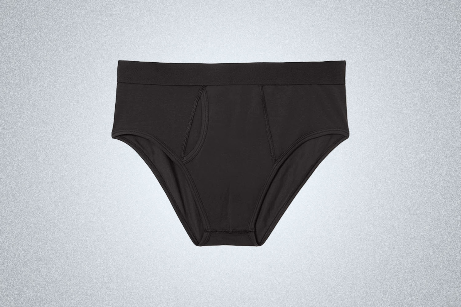 a pair of black boxer briefs from Everlane on a grey background
