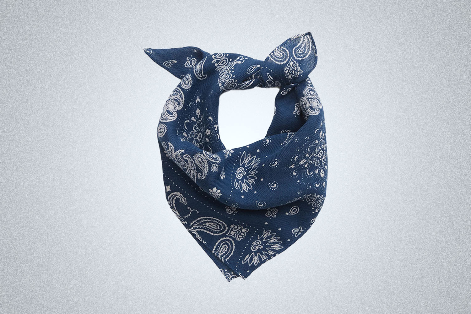 a tie-dyed bandana from Gap on a grey background