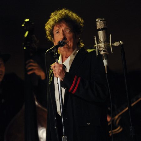 Bob Dylan performs on "The Late Show with David Letterman" on May 19, 2015.