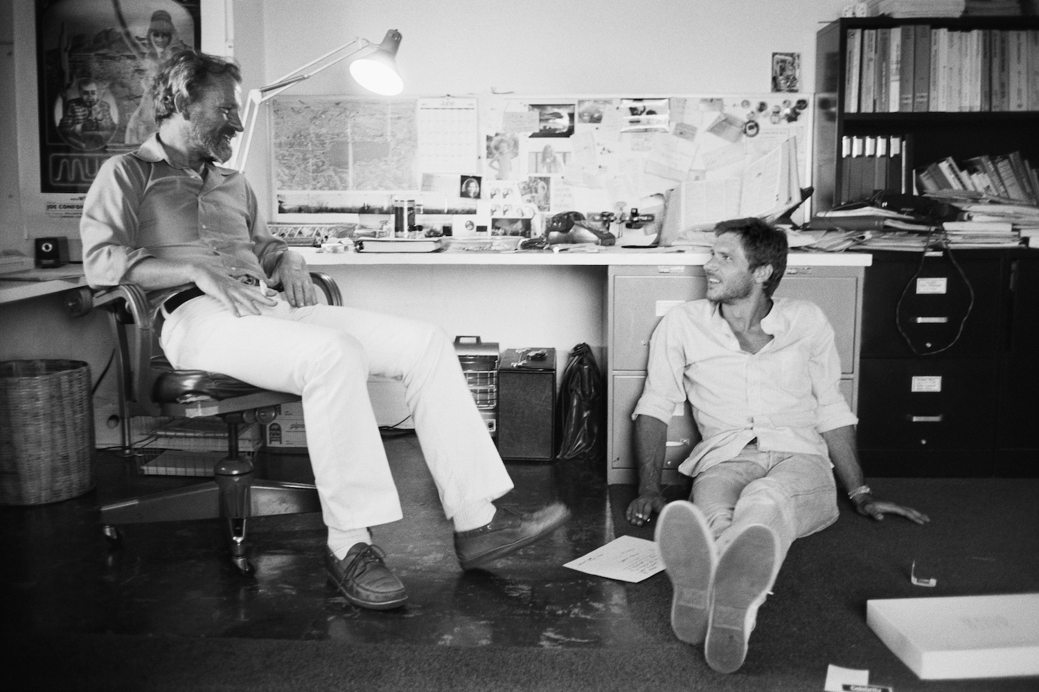 Harrison Ford and Ridley Scott in an office