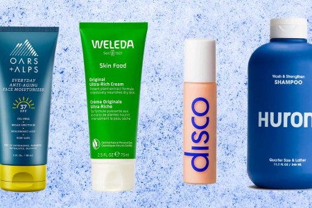 Oars and Alps everyday sunscreen, Weleda's Skin Food rich moisturizer, Disco's under-eye stick and Huron's shampoo, some of the 12 grooming basics every guy should own.