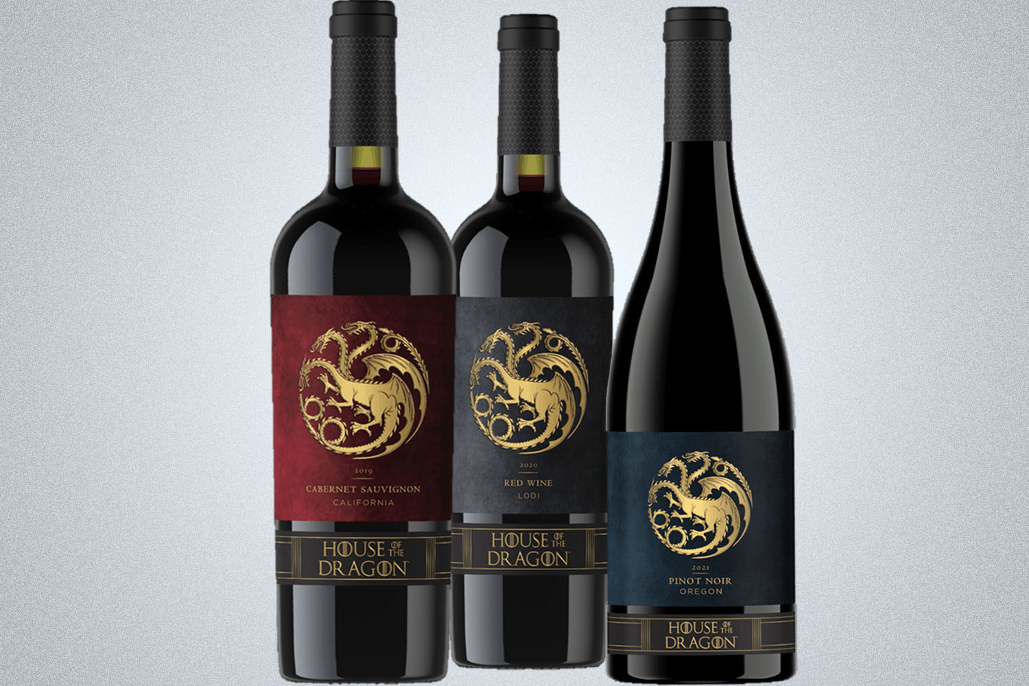 a collage of GoT wines on a grey background