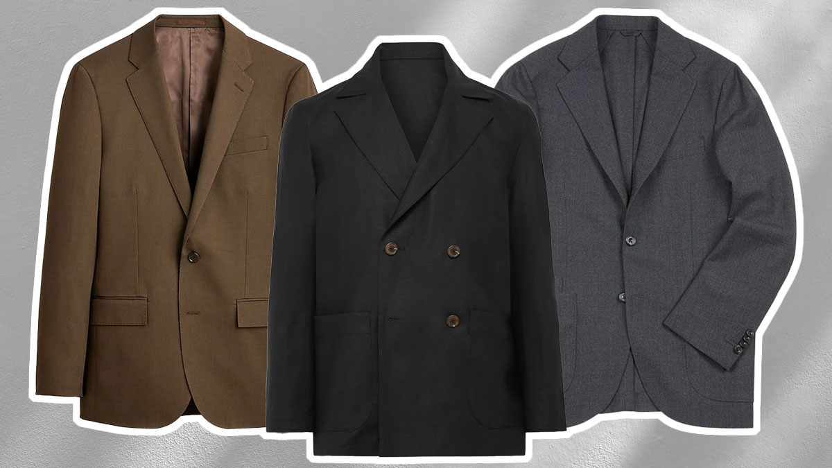 a collage of lightweight suits