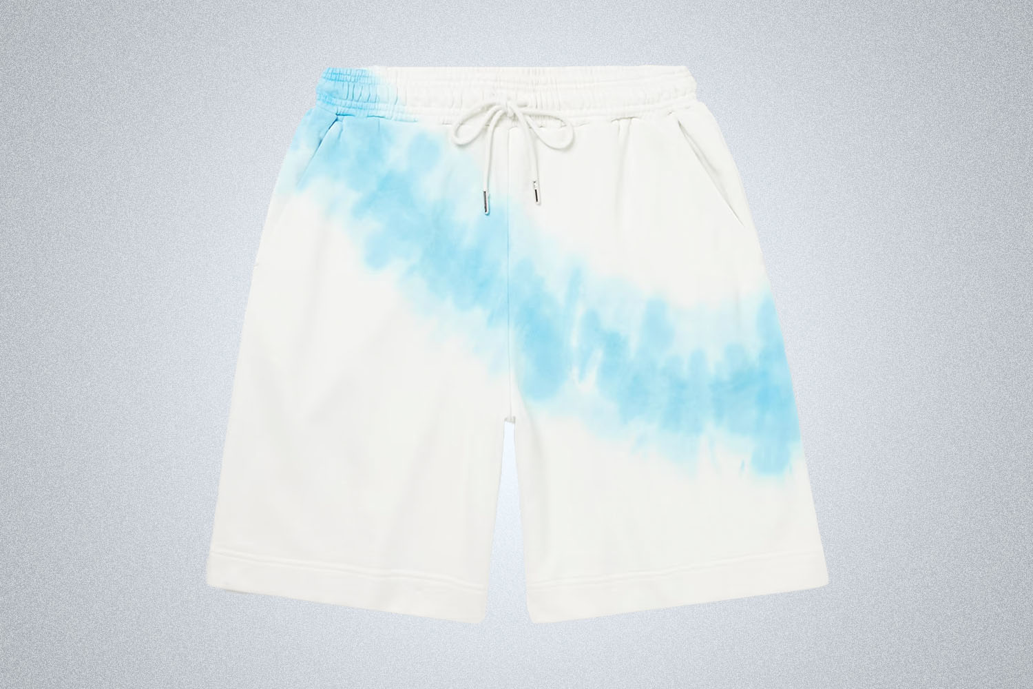 a pair of white shorts from Ninety Percent on a grey background