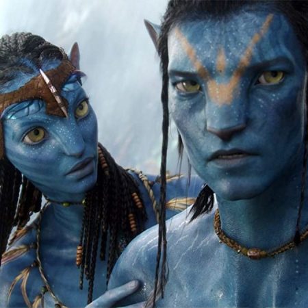 A scene from James Cameron's "Avatar" featuring two Na'vi. The director says he doesn't want viewers to "whine" about how long Avatar 2 is.