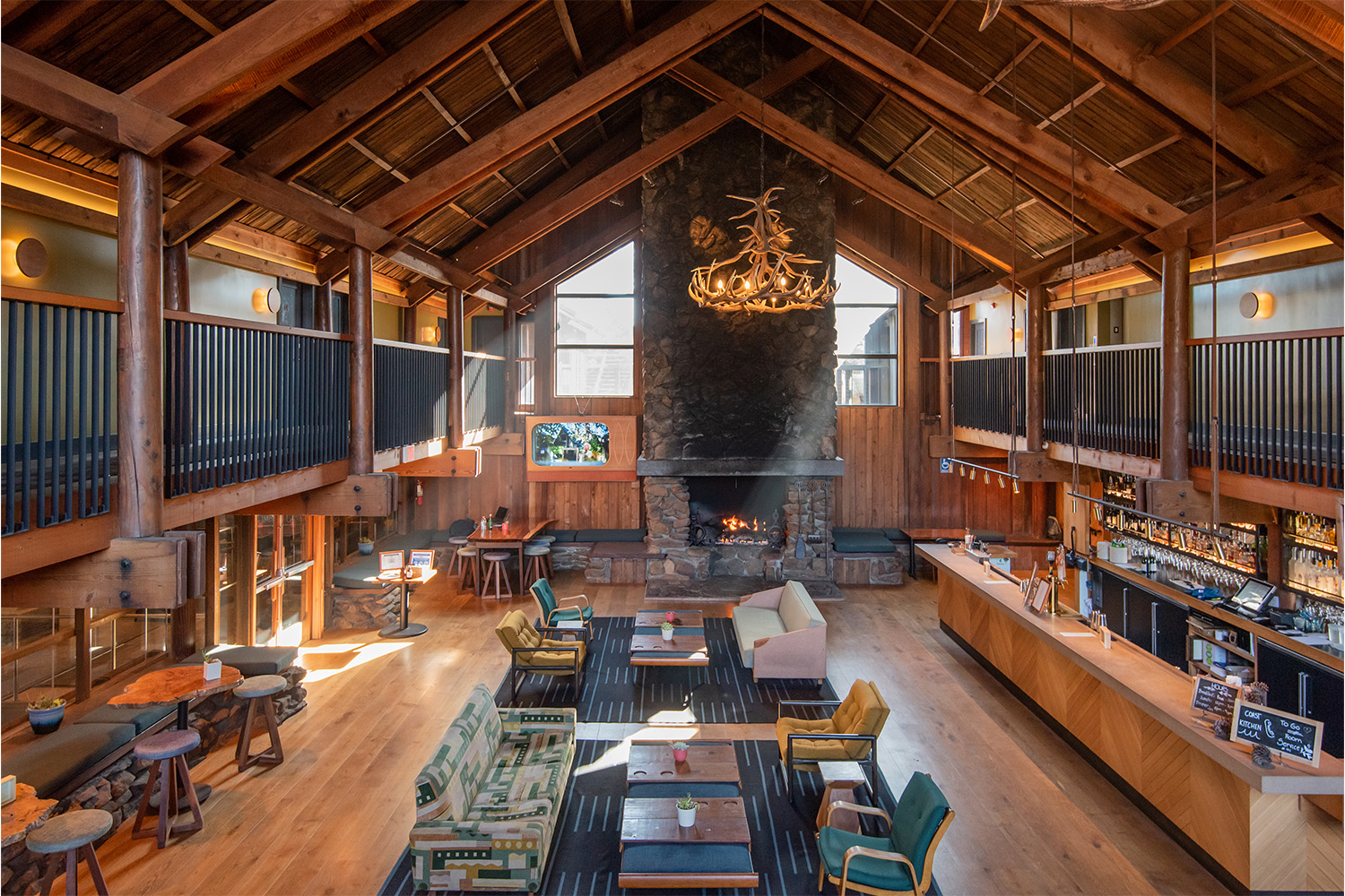 The lobby of Timber Cove in California