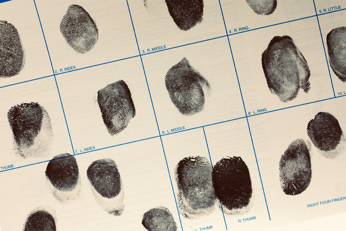 Fingerprint cards from prison
