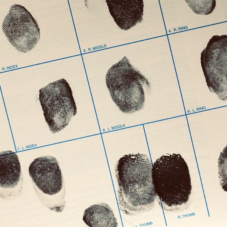 Fingerprint cards from prison