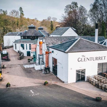 An outside shot of The Glenturret Distillery, founded in 1763