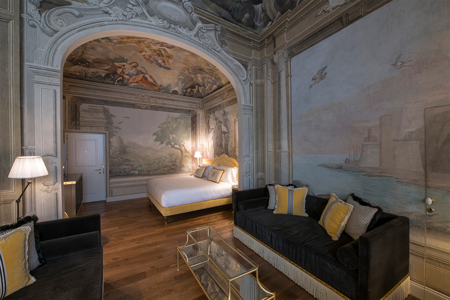 A room at Il Tornabuoni, a new hotel in Florence, Italy, in a converted palazzo