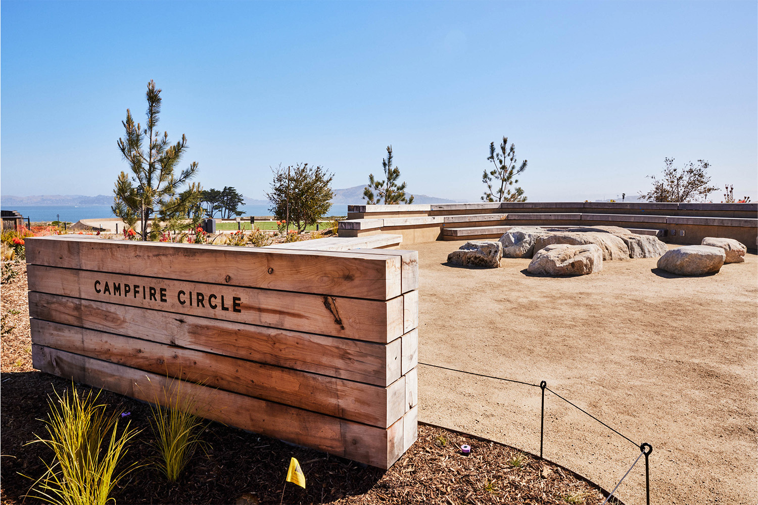 The Campfire Circle at Presido Tunnel Tops park in San Francisco, California