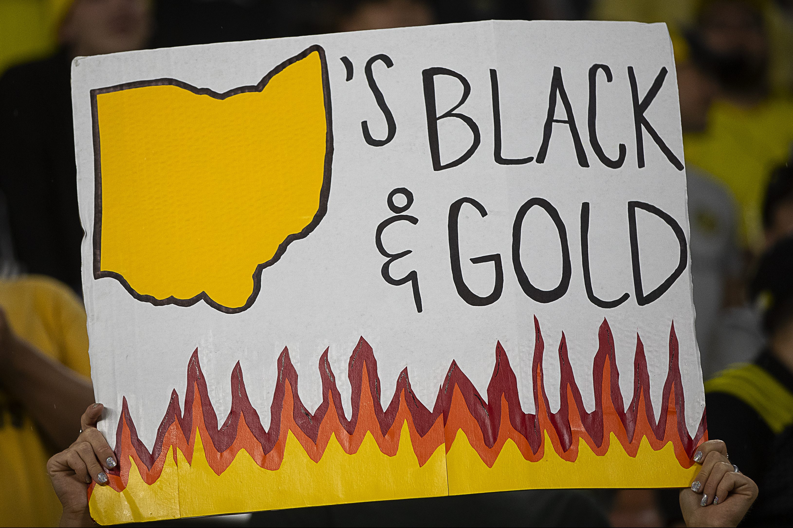 A black-and-gold sign in The Nordecke.