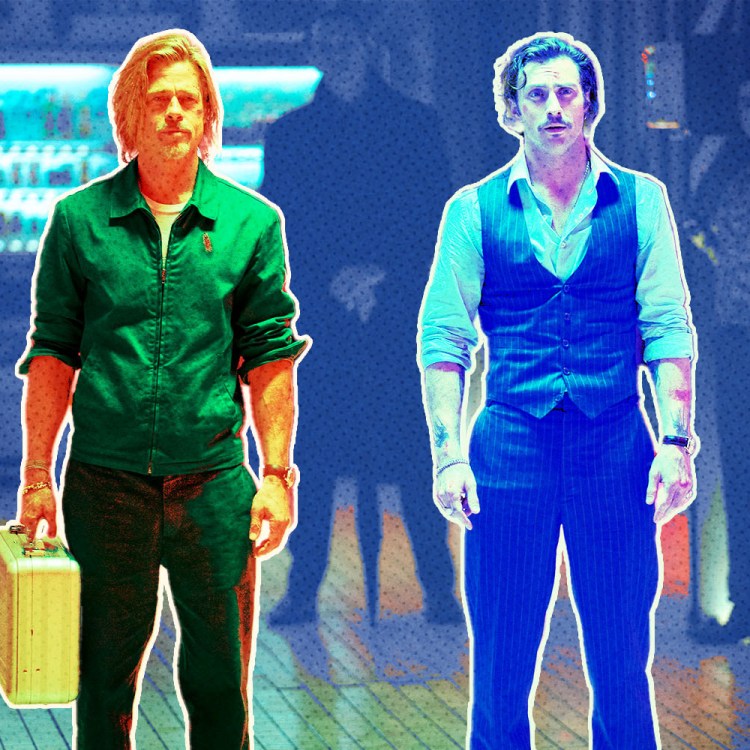 two characters from the Movie Bullet Train highlighted in various colors