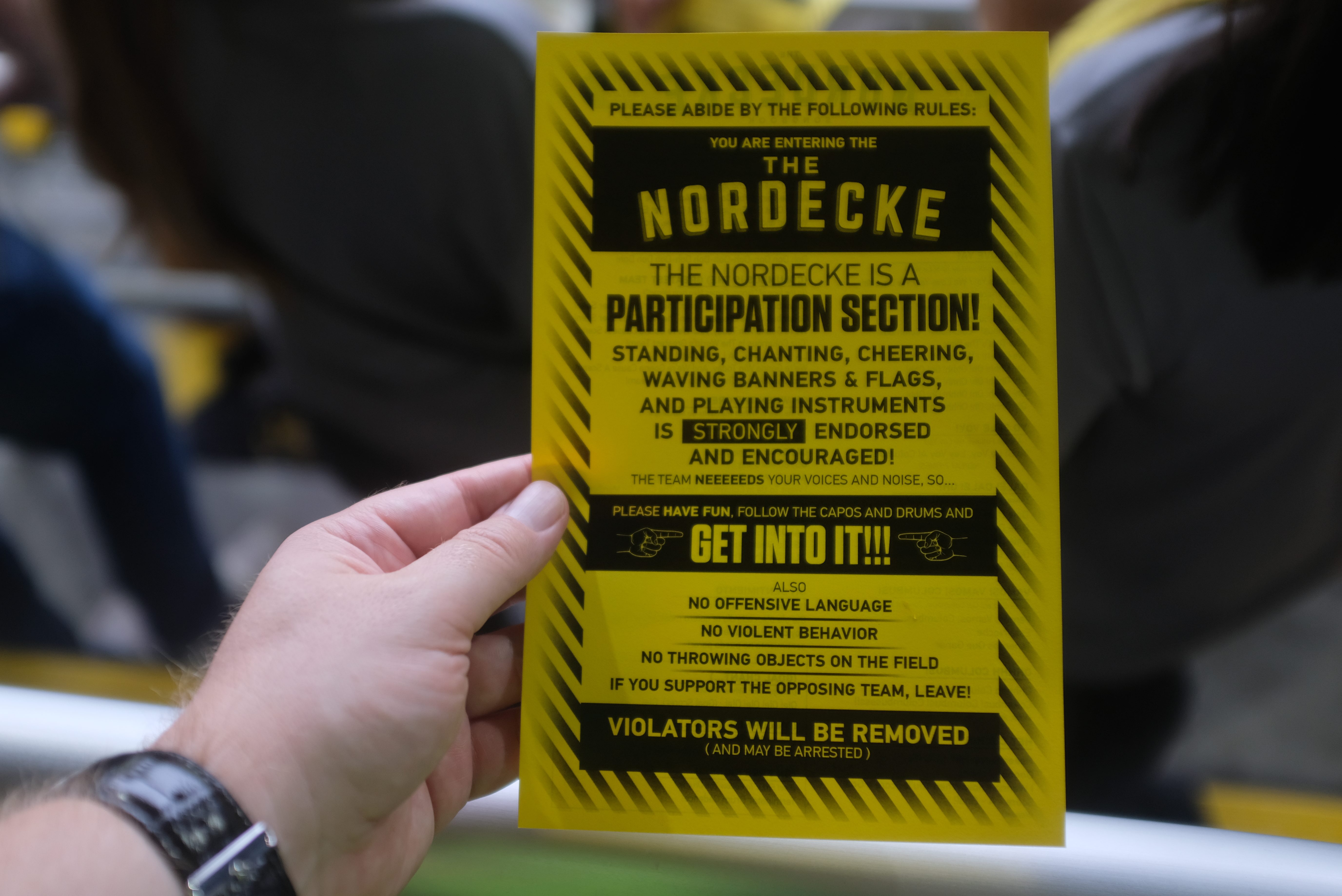 A flyer explains the rules of The Nordecke