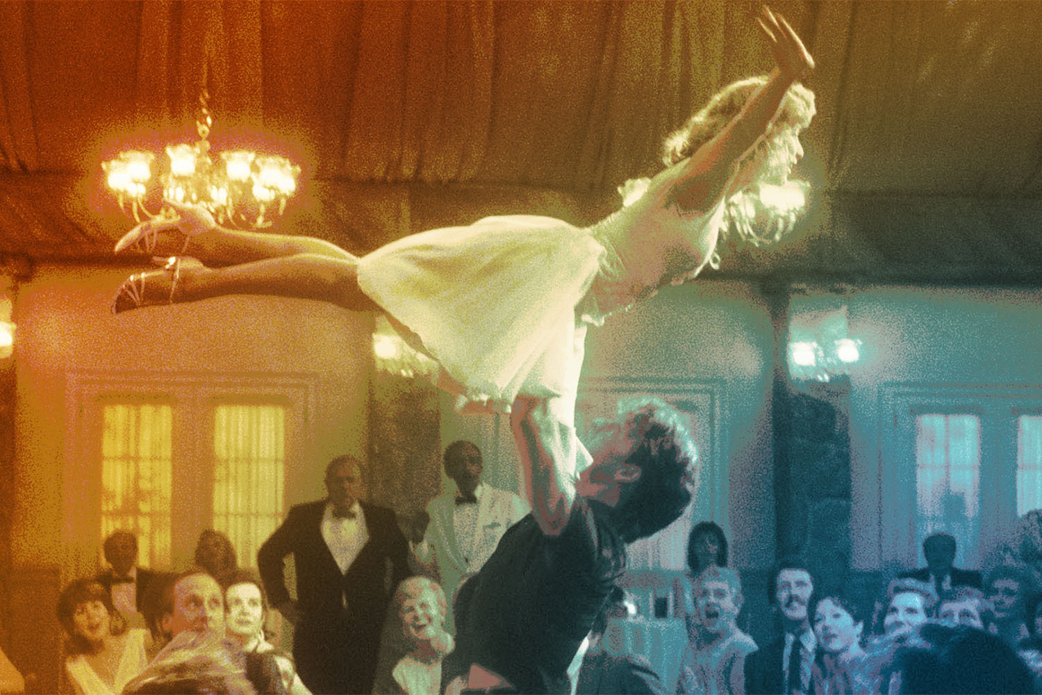 Jennifer Grey and Patrick Swayze in the famous dance climax of "Dirty Dancing", now celebrating its 35th anniversary
