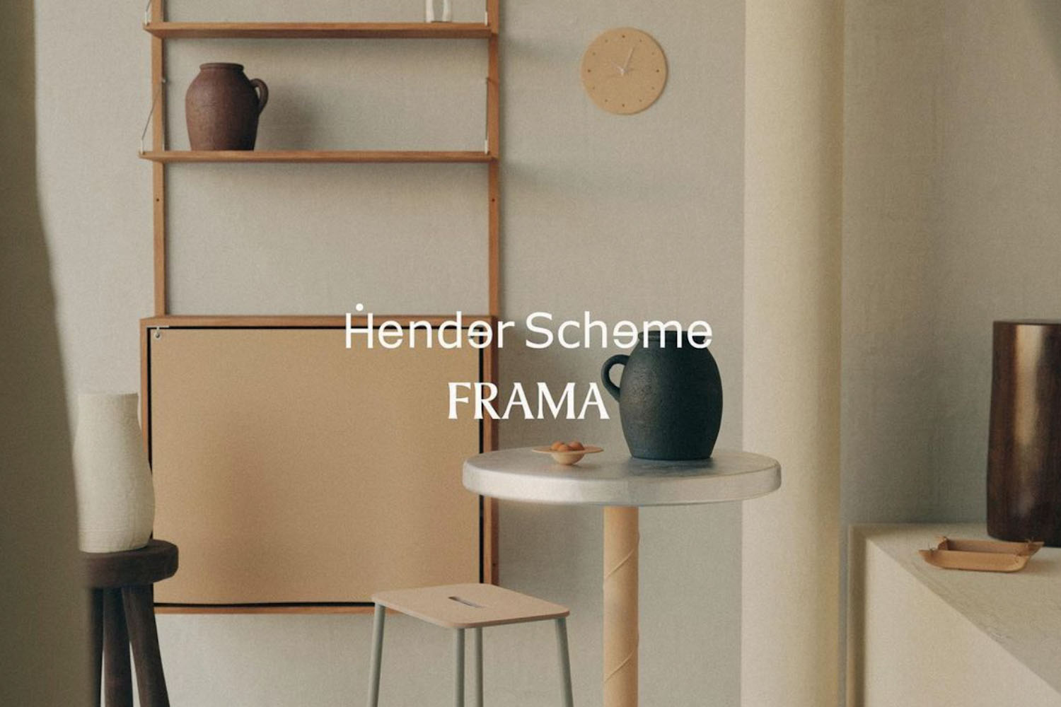 an image of a sparsely decorated room promoting the Hender Scheme x FRAMA collaboration