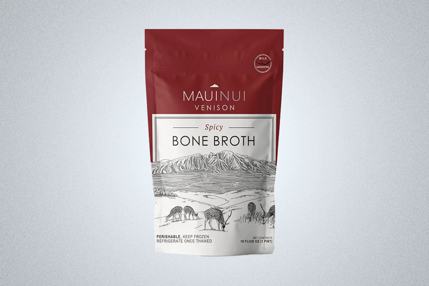 the Maui Nui Bone Broth on a grey background