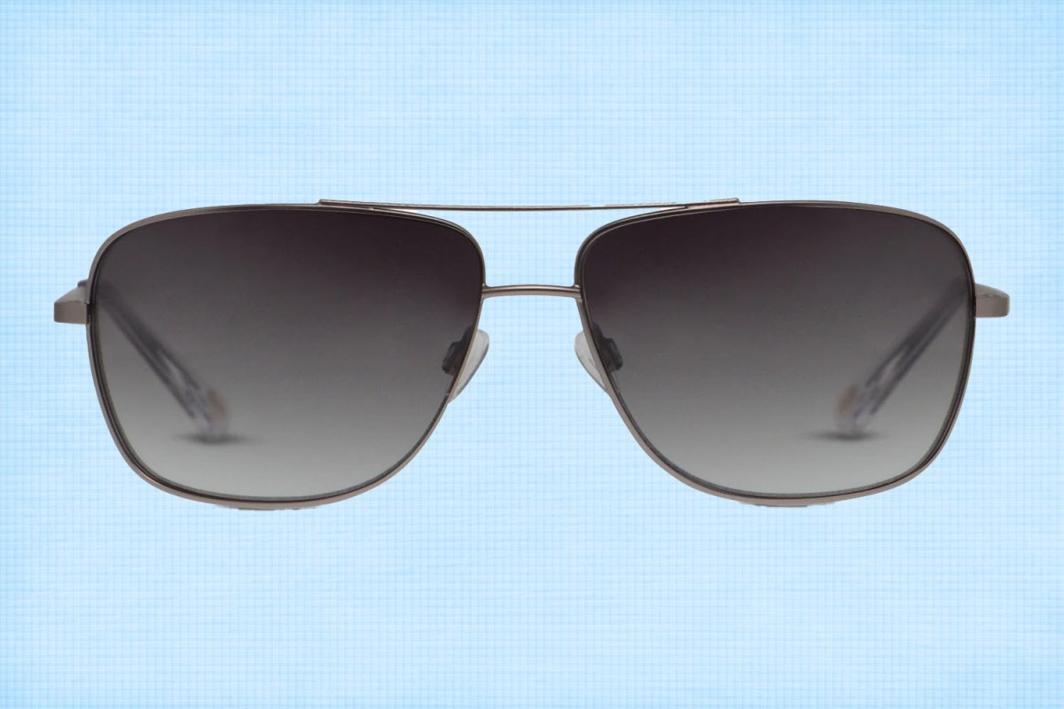 a pair of Ottoto aviator sunglasses on a light blue background