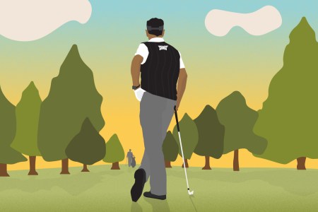 Illustration of a man on the golf course