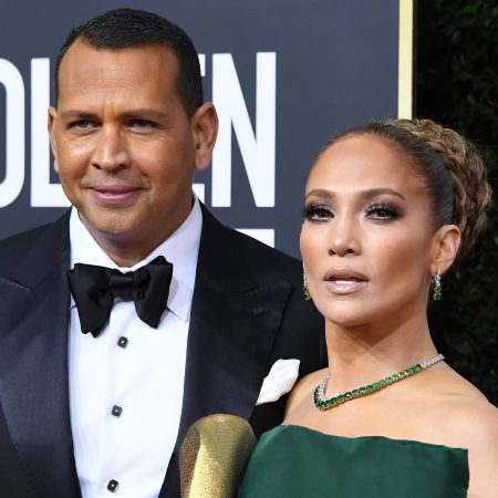Jennifer Lopez and Alex Rodriguez arrive at the 77th Annual Golden Globe Awards