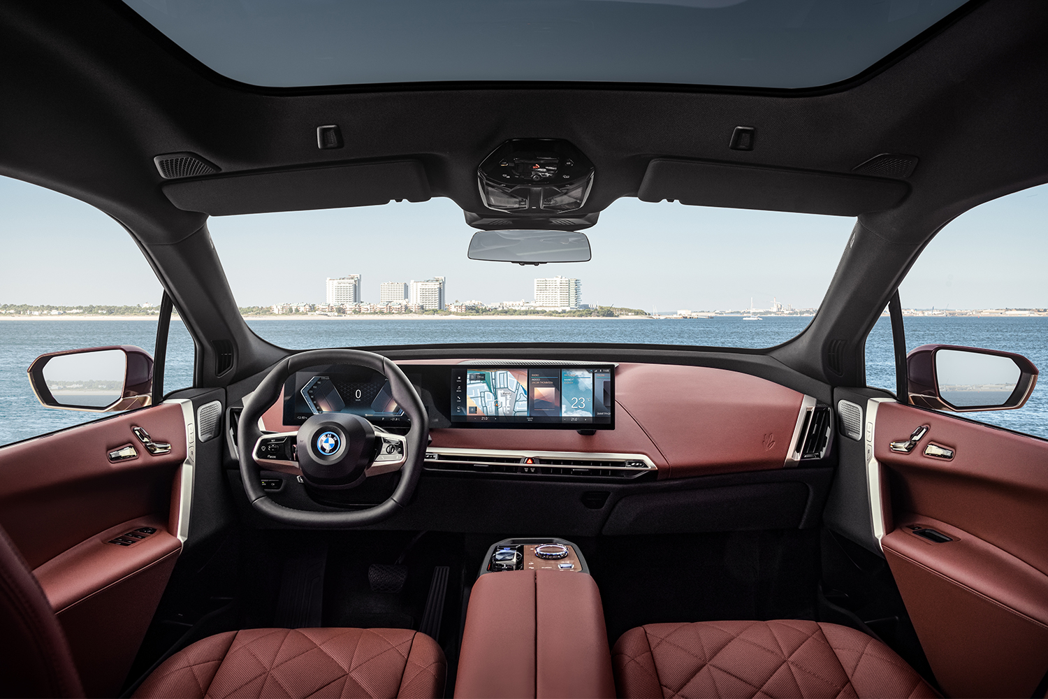 The dashboard of the new BMW iX xDrive50 electric SUV