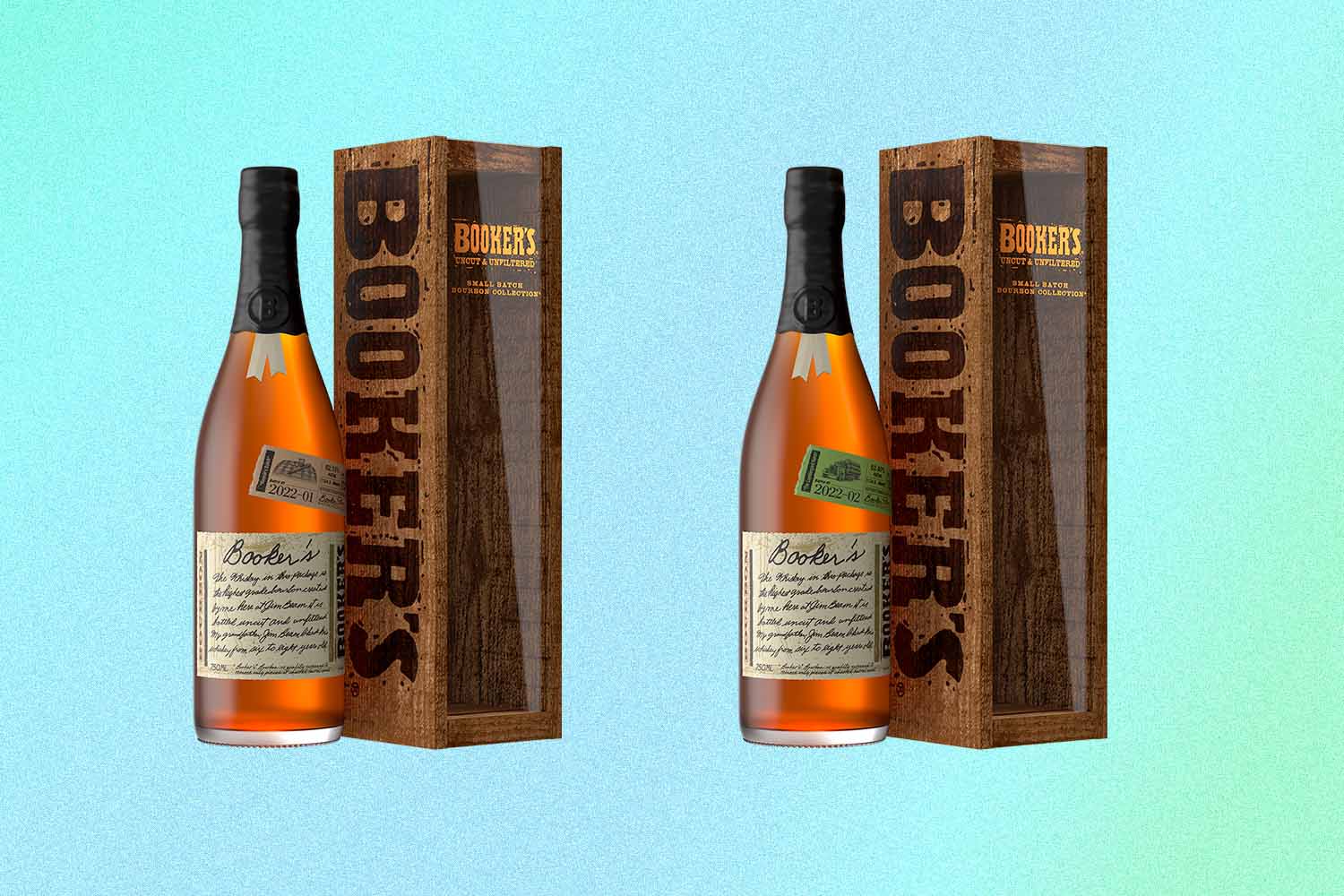 The 2022 limited-edition Booker's Bourbon releases in their packaging