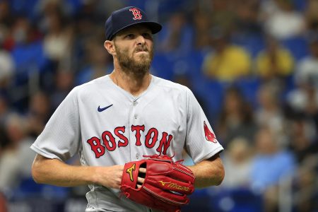 Chris Sale makes a rare appearance for the Boston Red Sox.