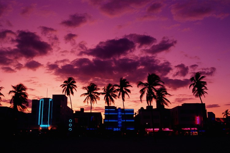 Silhouettes of the Art Deco District of Miami Beach