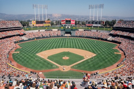 A view of the Oakland Coliseum in 1989.