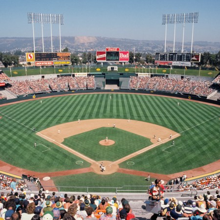 A view of the Oakland Coliseum in 1989.