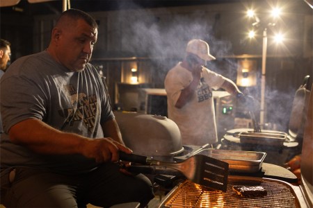 Chris Magallanes tends the grill