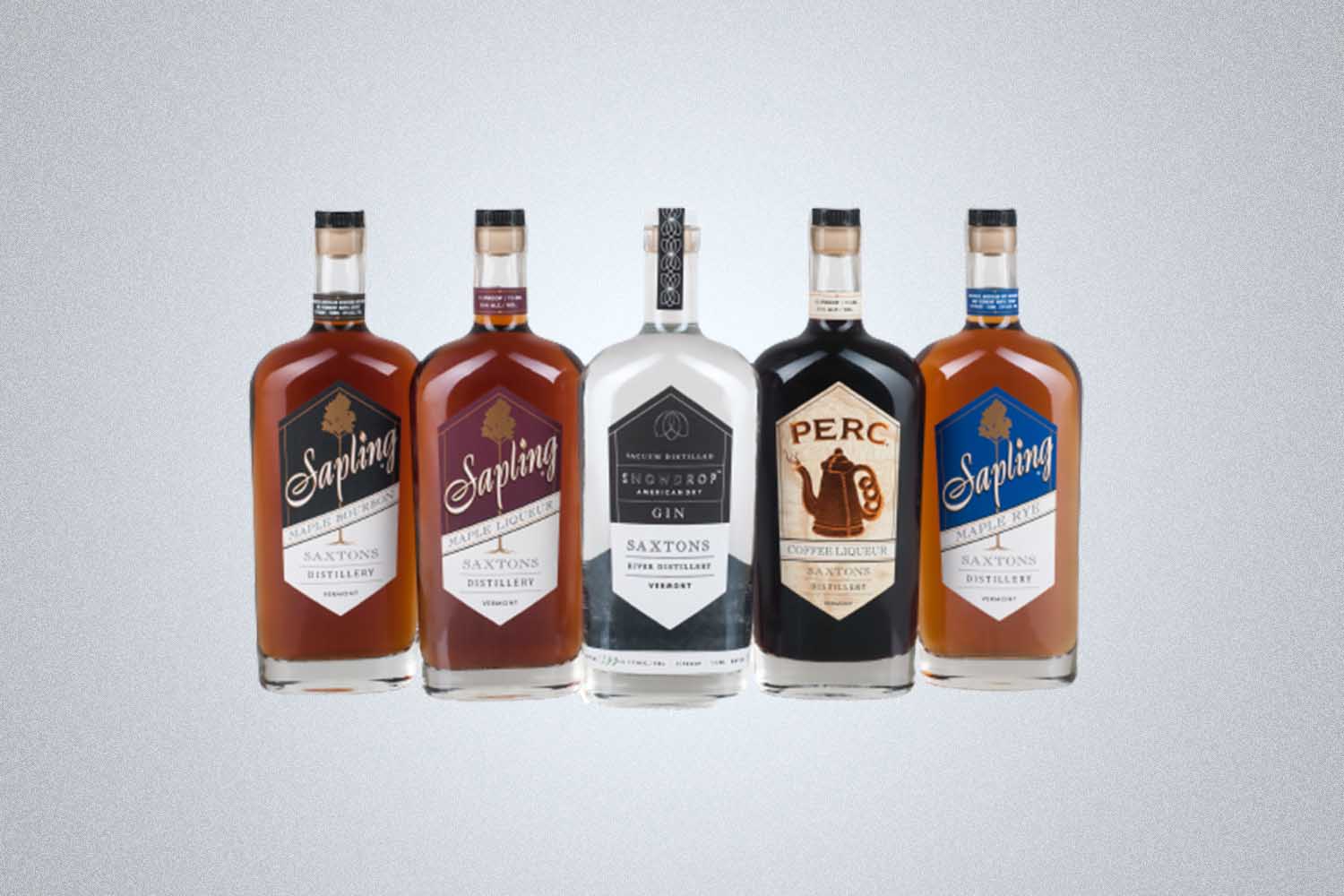 The lineup from Saxtons River Distillery