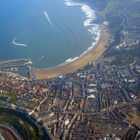 Scarborough, England as seen from the air