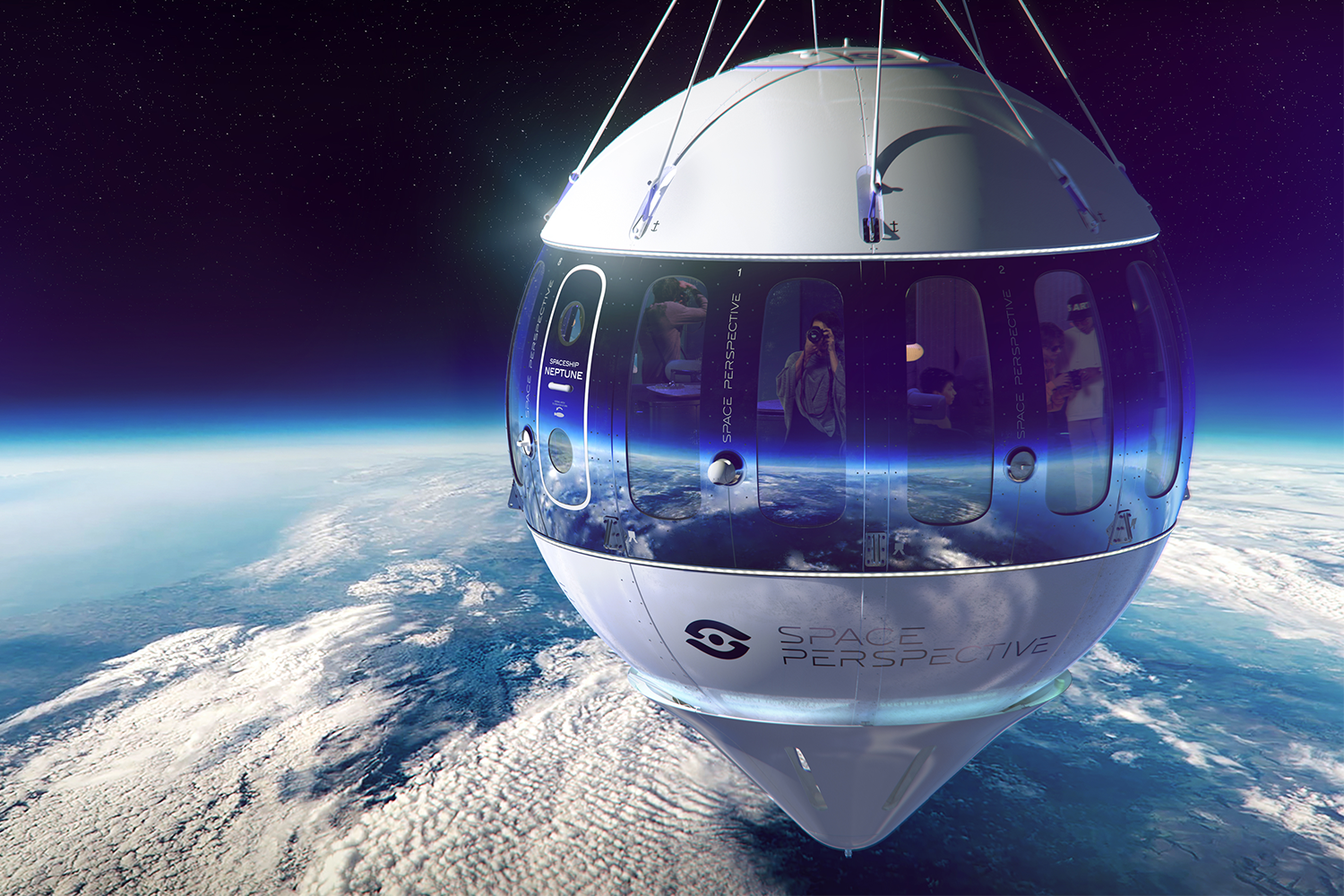 A rendering of the Spaceship Neptune capsule from space tourism company Space Perspective