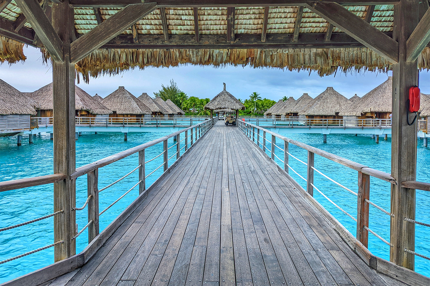 The overwater bungalows at the St. Regis Bora Bora