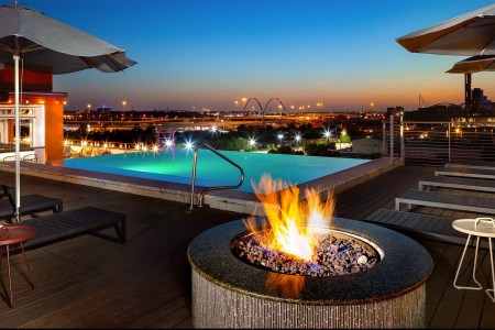 Canvas Hotel's rooftop pool near downtown Dallas, Texas