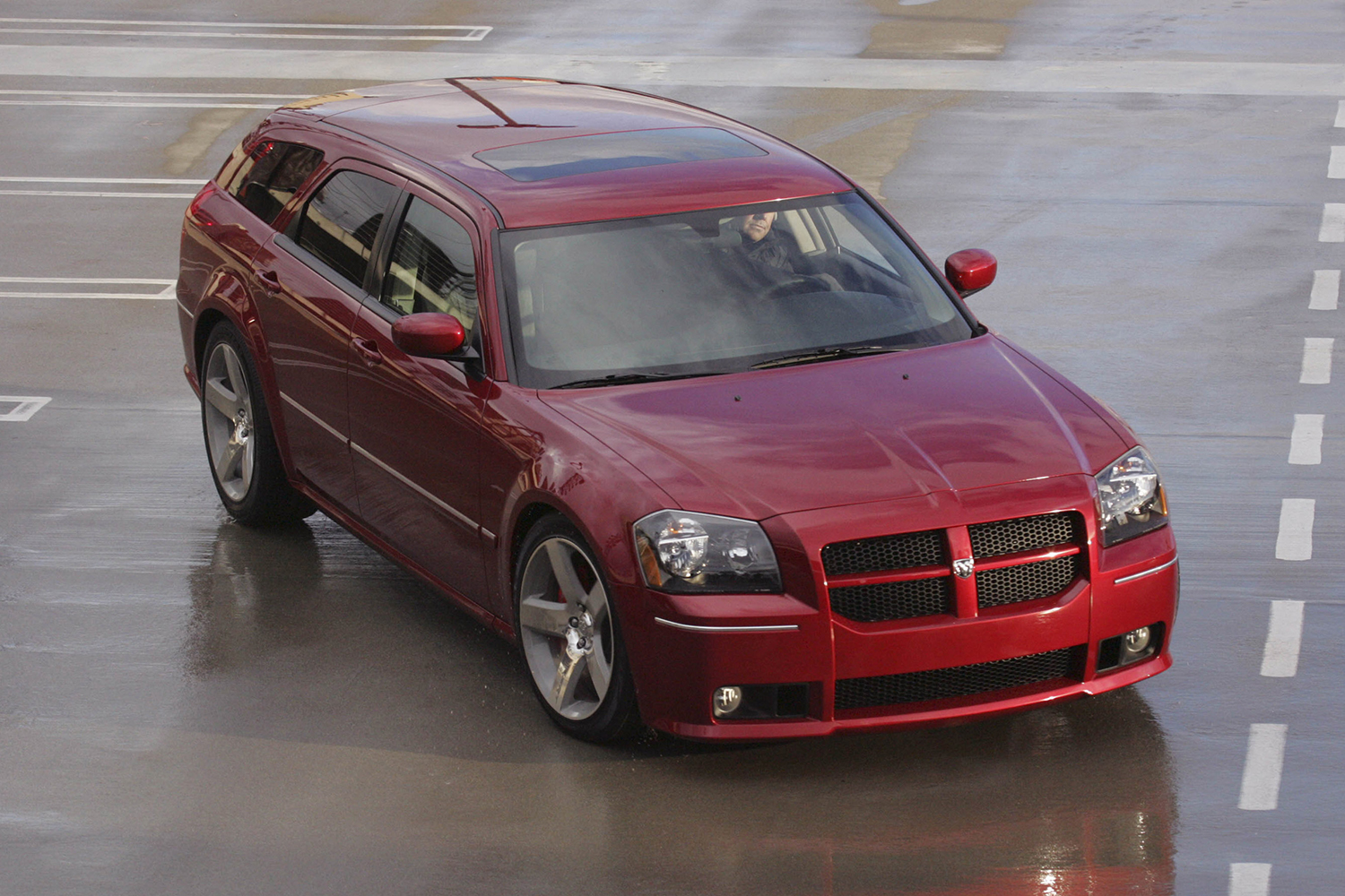 A 2006 red Dodge Magnum SRT8 wagon that has the potential to become a modern classic car