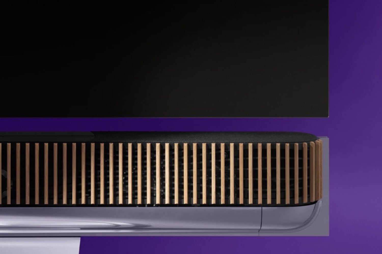 the Bang & Olufsen Beosound Theatre against a purple background